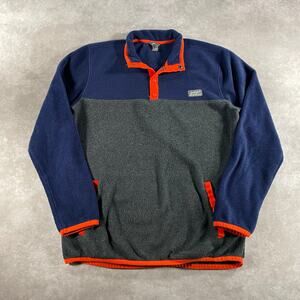 Eddie Bauer Kids Blue Grey Orange Snap-T Fleece Sweater XL